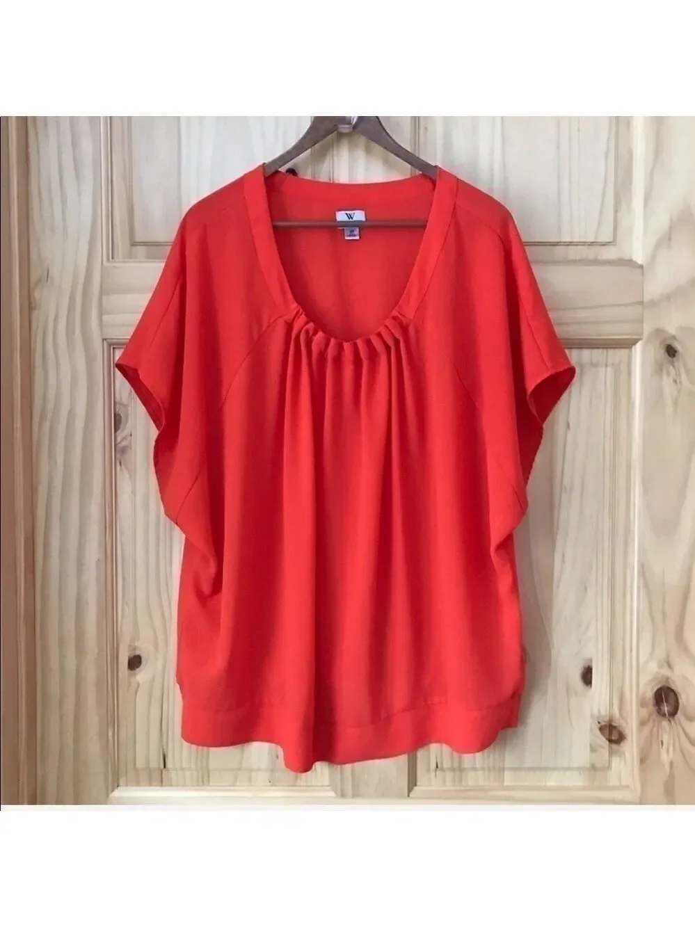Worthington woman pleated neck blouse plus size 2X